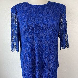 Vintage 80’s Jo-Hanna York Joan Davis Maxi Dress Size 12 EUC